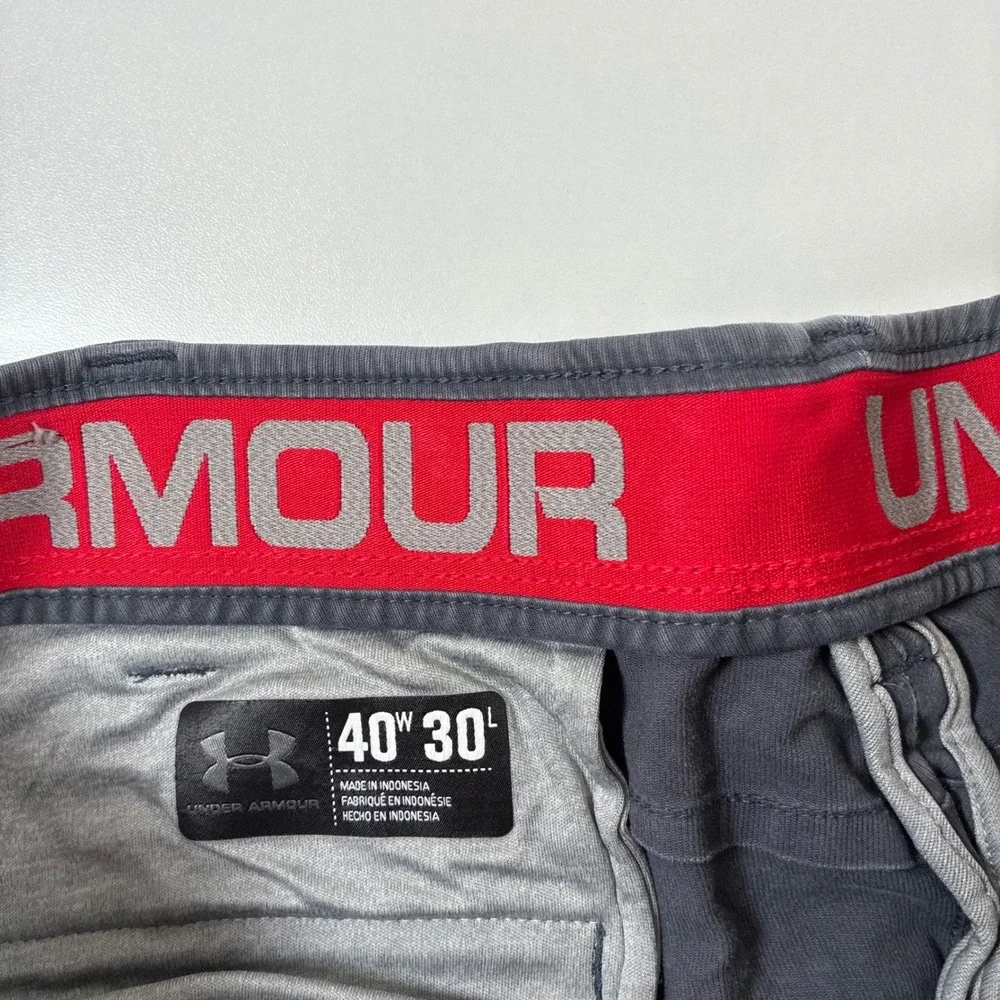Under Armour Chino Pants 38x28 Gray Straight Stretch Metal Hook (Tag 40x30) - Picture 3 of 11